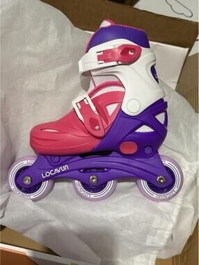 Pink Inline Skates for Girls - Adjustable Size 13-3 Kids Light-up Roller Skates